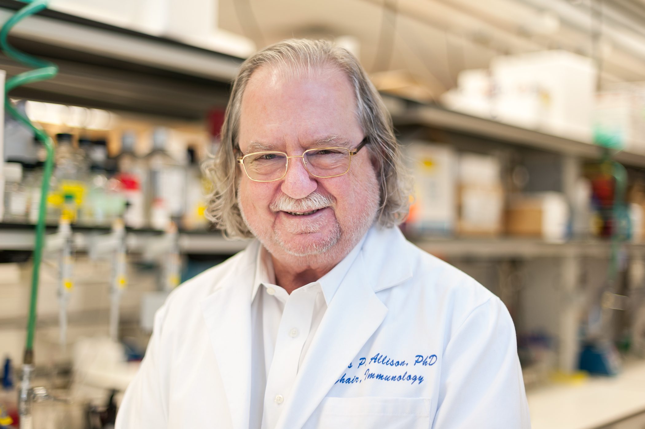 James P. Allison, Ph.D., in a laboratory