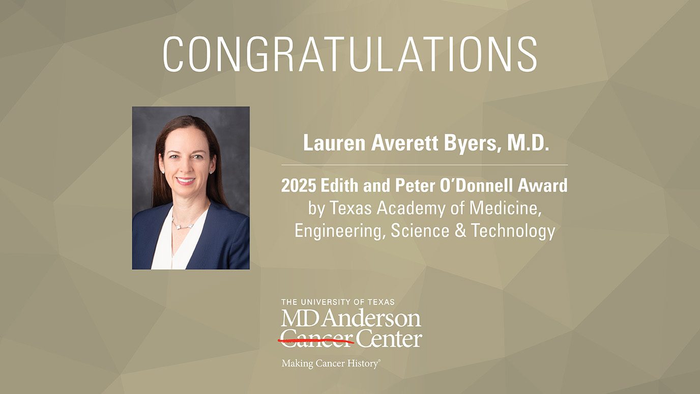 Portrait of Lauren Byers with congratulations on 2025 O'Donnell Award