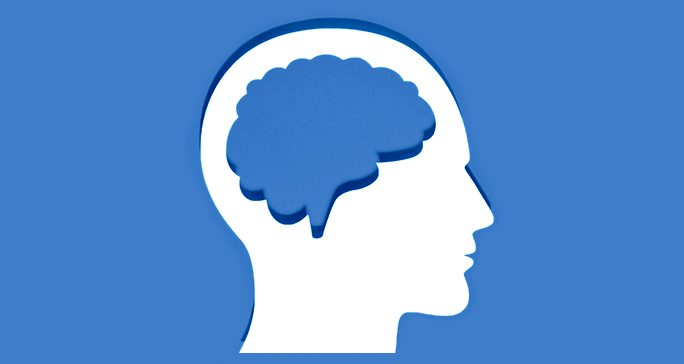 Graphic of human head with a brain cut-out